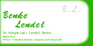 benke lendel business card
